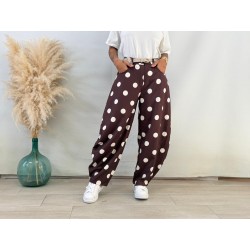 Pantalón lunares marrón