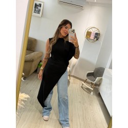 Camiseta larga asimetrica