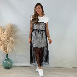 Vestido encaje hombreras