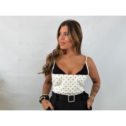 Camiseta lunares encaje