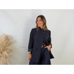 Blazer botón rayas azul