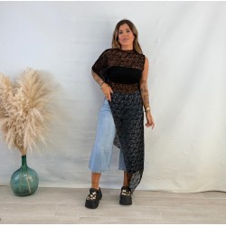 Camiseta asimétrica encaje