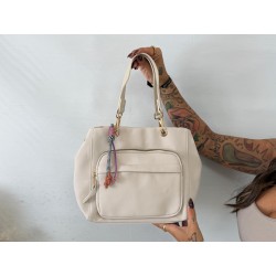 Bolso nylon beige