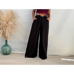 Pantalón palazo cinturón negro