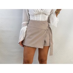 Falda pantalón beige