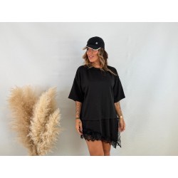 Camiseta raso encaje