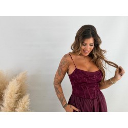 Corset encaje burdeos