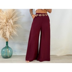 Pantalón palazos burdeos