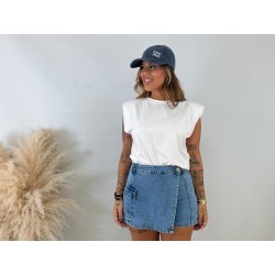 Camiseta hombreras blanca