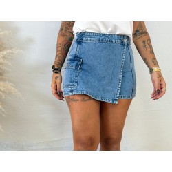 Falda pantalón cargo vaquera