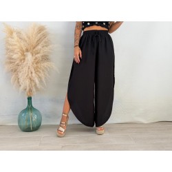 Pantalón apertura tejido negro