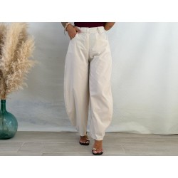 Pantalón balloon beige