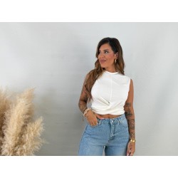 Camiseta cruzada blanca