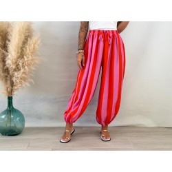 Pantalón bambúla rayas naranja