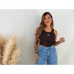 Camiseta licra alo marrón