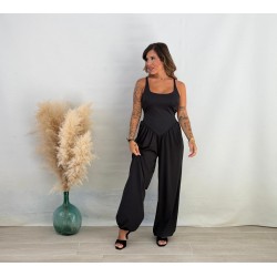 Mono corset cruzado negro