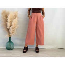 Pantalón midi melocotón