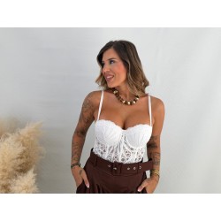 Corset bordado blanco