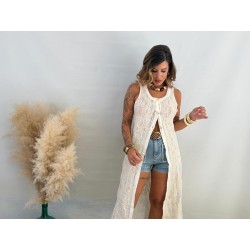 Chaleco largo crochet