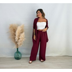 Conjunto kimono burdeos