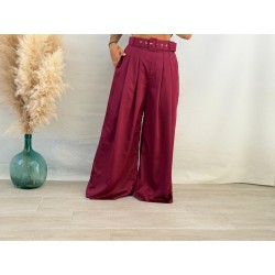 Pantalón palazo burdeos