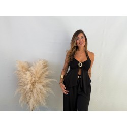 Camisa abierta hebilla negra
