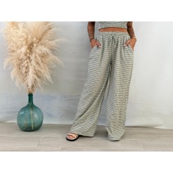 Pantalón cuadro Vichy verde