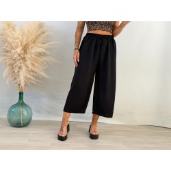 Pantalón midi fluido negro