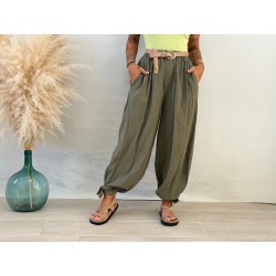 Pantalón aladin lazos verde