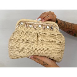 Bolso rafia conchas