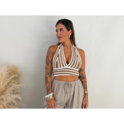 Top crochet tricolor