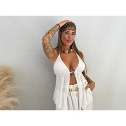Camisa cortina blanca