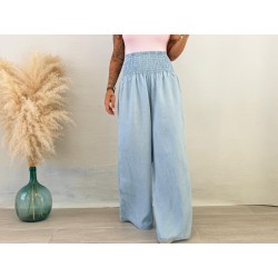 Pantalón fino patente vaquero