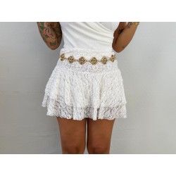 Falda pantalón encaje blanca