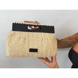 Bolso rafia/cuero