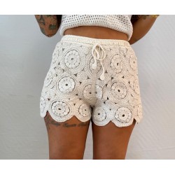 Pantalón crochet beige