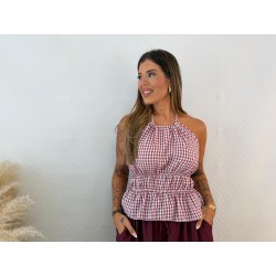 Camisa cuadros burdeos