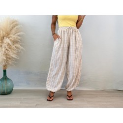 Pantalón cuadros amarillo