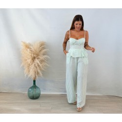 Conjunto rayas lino