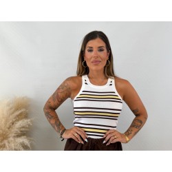 Jersey rayas marrón/amarillo