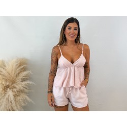 Top tachas lino rosa