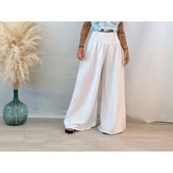 Pantalón palazo alto blanco