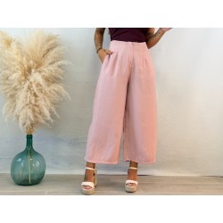 Pantalón balloon midi rosa