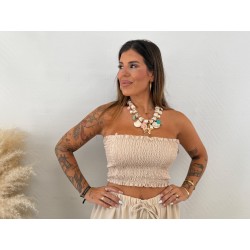 Banda fruncida beige