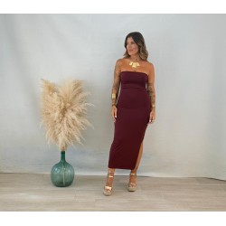 Vestido honor burdeos