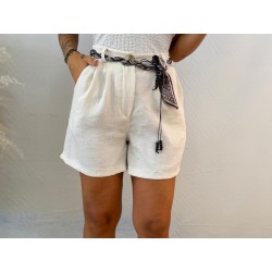 Pantalón lino pañuelo beige