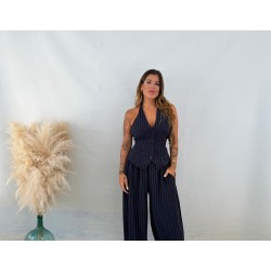 Conjunto chaleco rayas