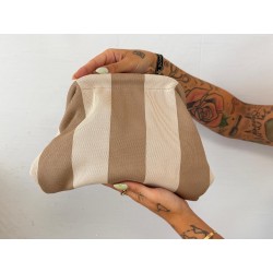 Bolso rayas camel