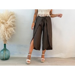 Pantalón solapa marrón