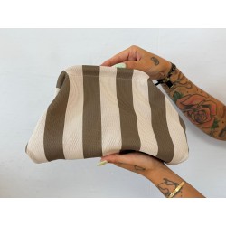 Bolso rayas beige/marrón